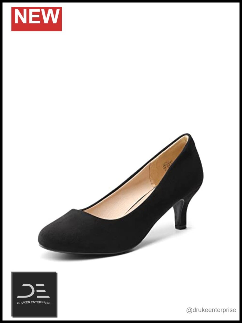 Kitten Heels Pumps Womens Comfortable Slip-on 2.5 Inch Heel Latex Insole